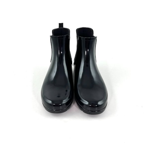 New Hunter Black Rubber Ankle Rain Boots 38 7 - Picture 4 of 11